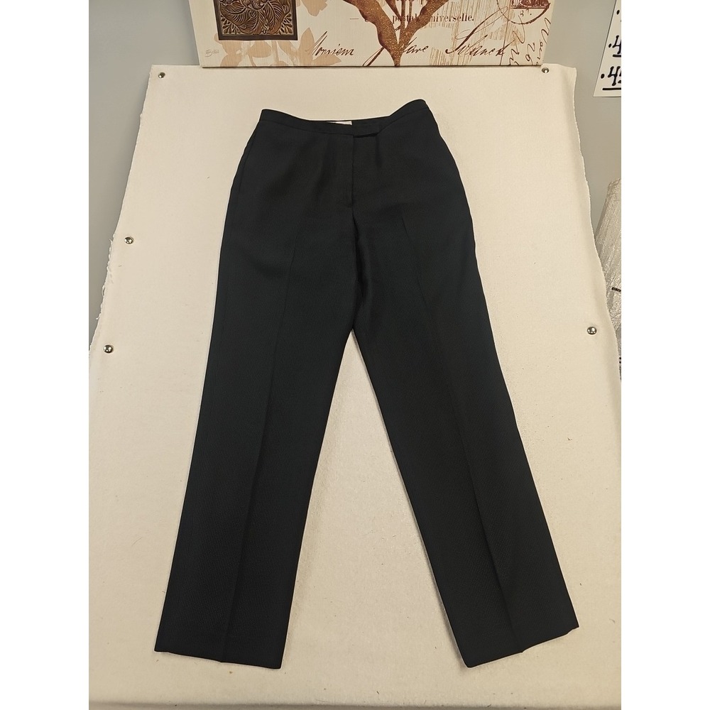 Dress Barn Womens Classic Black Slight Pinstripe Pants Flat Front SZ 6  Polyeste